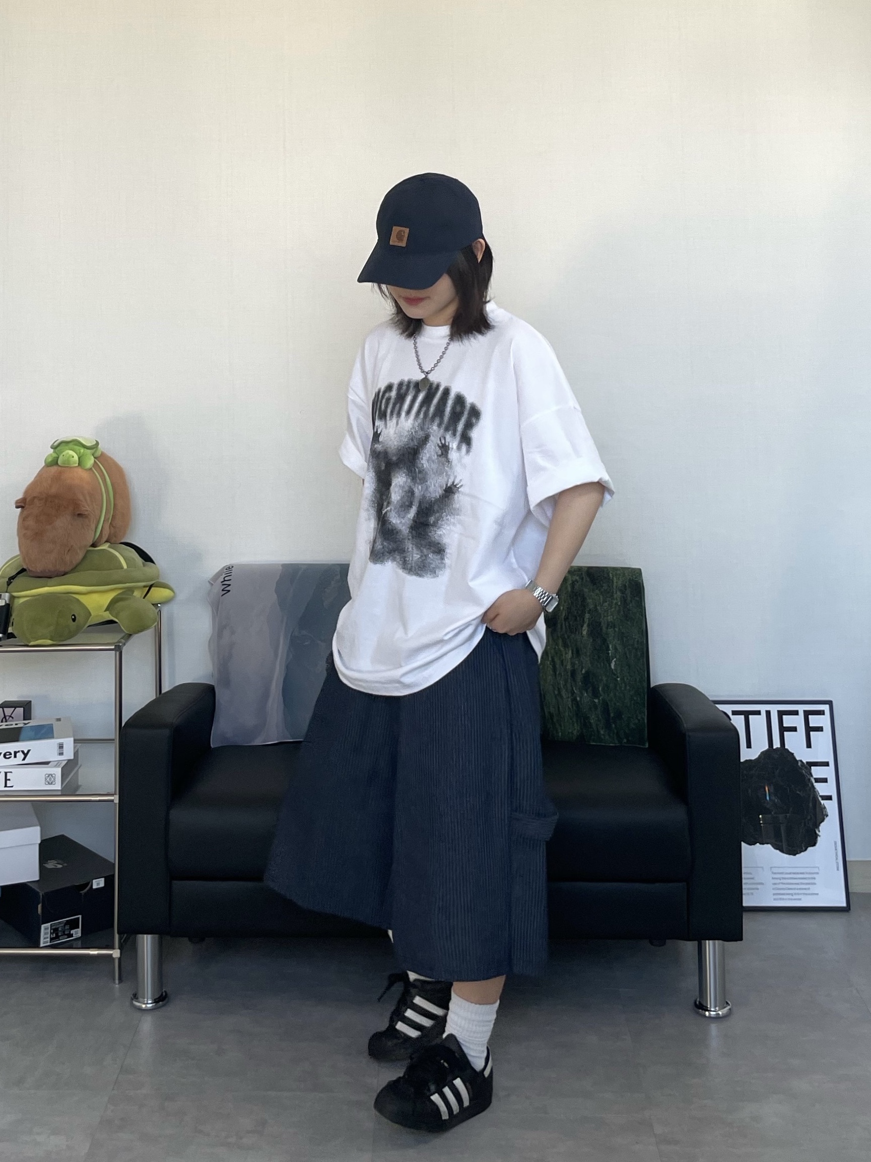 Our Legacy Ladon Leather Keychain Black, Supreme Pigment Canvas S Logo 6-Panel Black - 23SS 착용 스타일 - 6