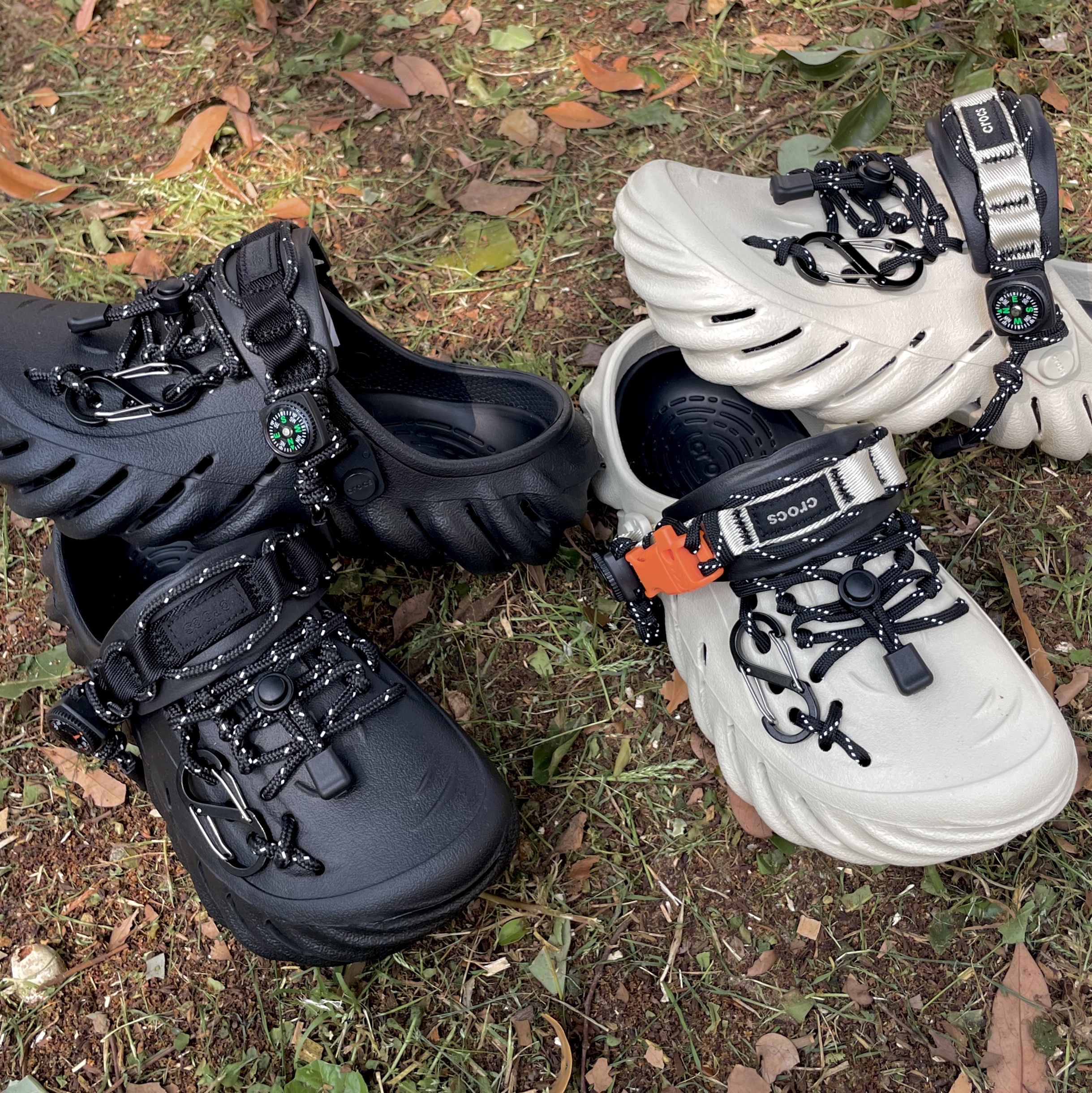 Crocs Echo Clog Black, Crocs Echo Clog Bone Black 착용 스타일 - 4