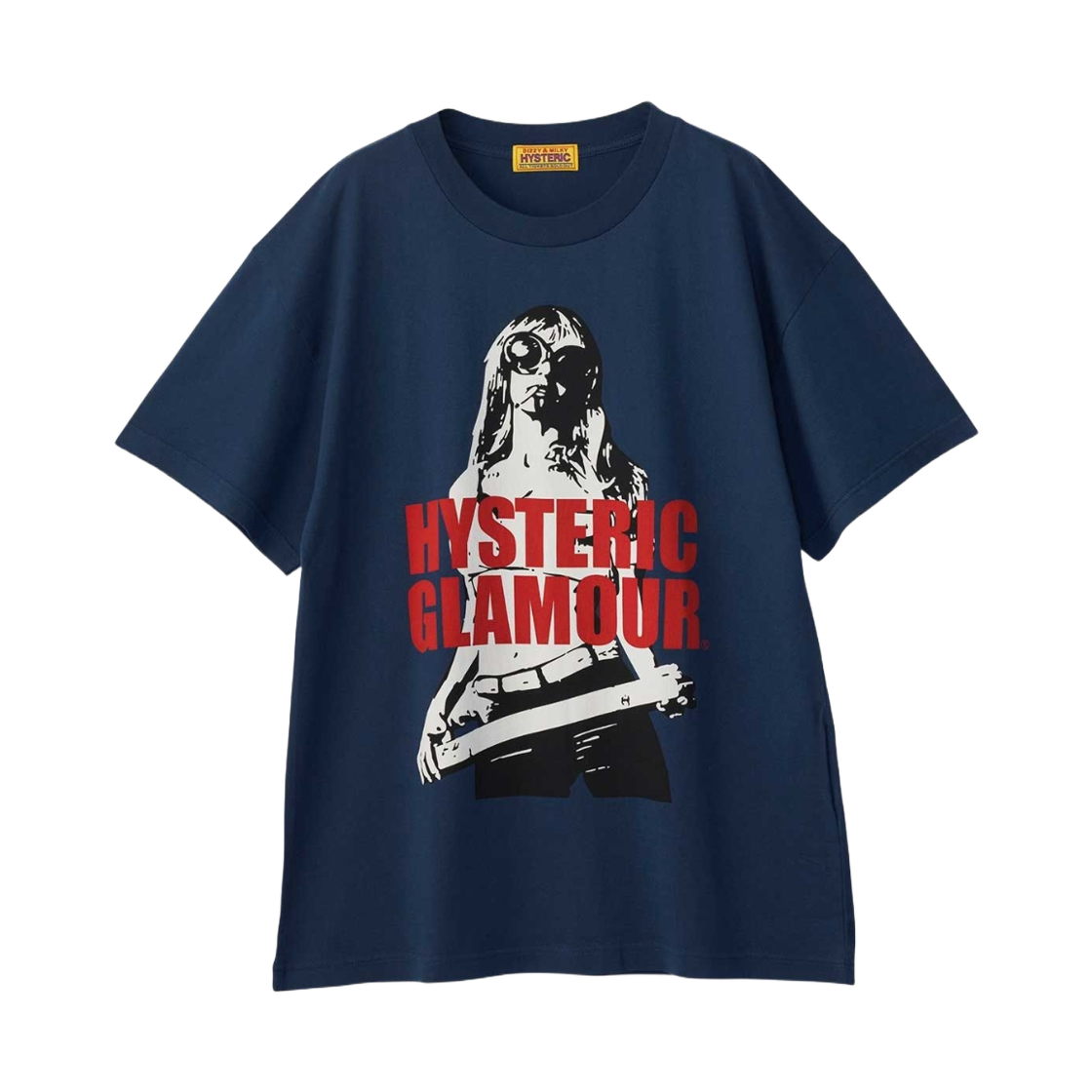 (W) 히스테릭 글래머 라이트 마이 파이어 오버사이즈 티셔츠 네이비((W) Hysteric Glamour Light My Fire Oversized T-Shirt Navy) - 1