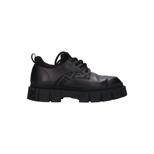 ITKFGNES8DCC [B등급] Fendi Vintage FF Force Lace-up Shoes Leather Black 7.5