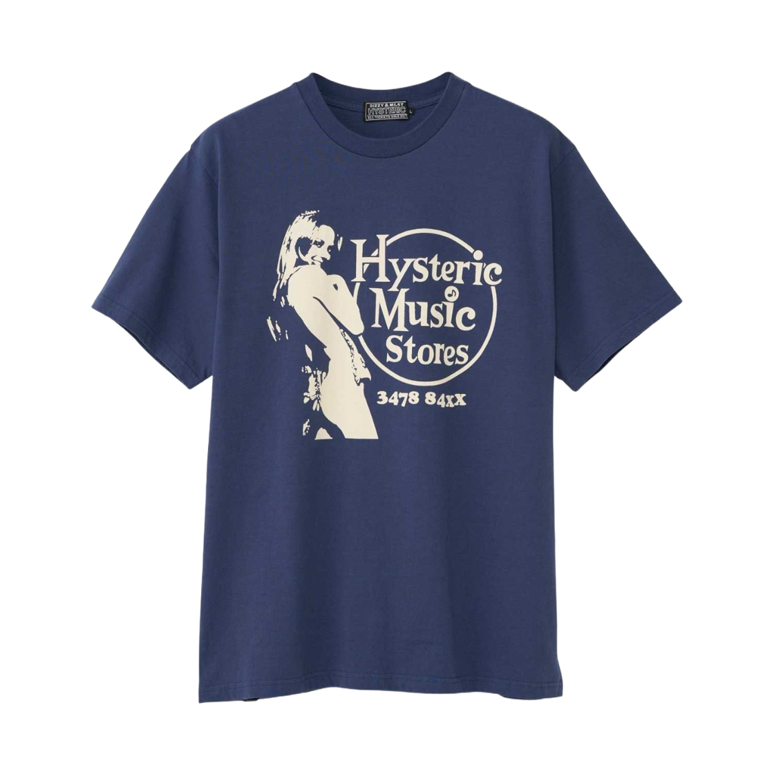 히스테릭 글래머 뮤직 스토어즈 티셔츠 네이비(Hysteric Glamour Music Stores T-Shirt Navy) - 1