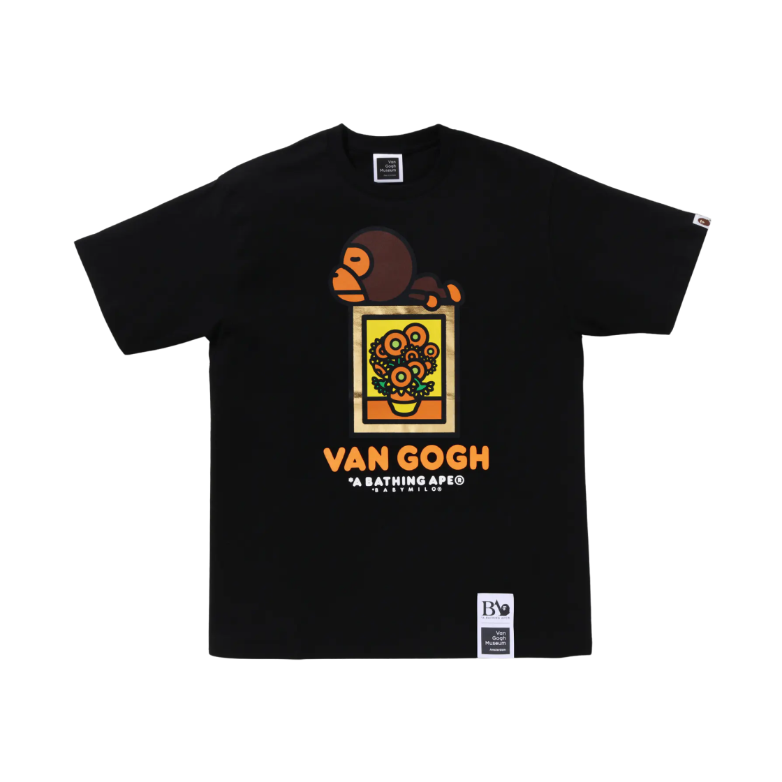 베이프 x 반 고흐 뮤지엄 베이비 마일로 티셔츠 블랙(BAPE x Van Gogh Museum Baby Milo T-Shirt Black)