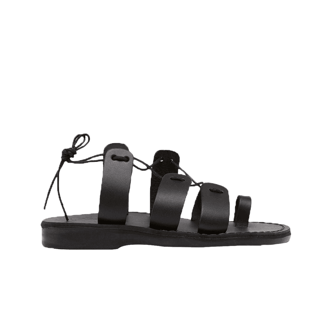 예루살렘 샌들 520 토 로푸 스트랩 데보라 레이스업 샌들 블랙
