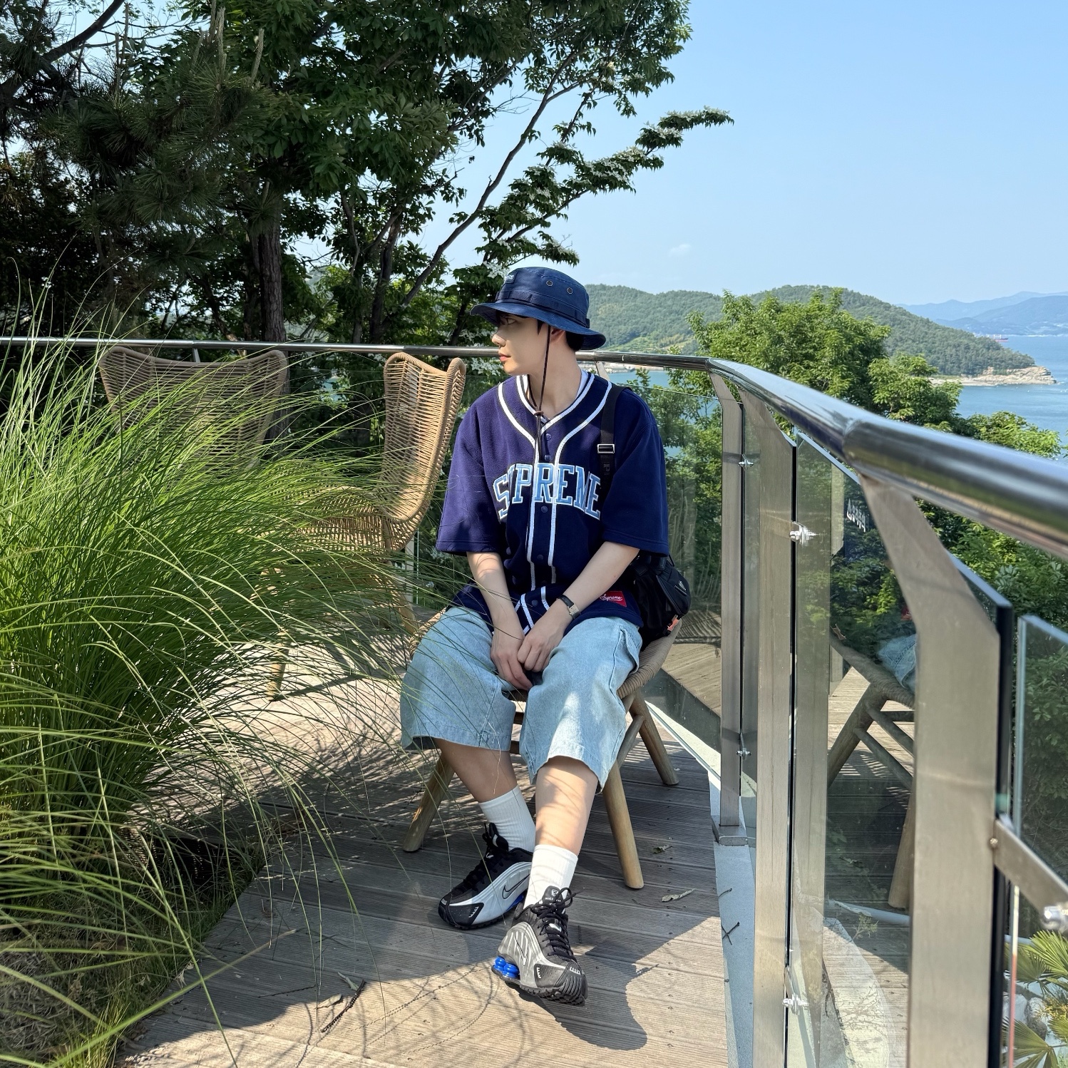Supreme Military Boonie Navy - 24FW, Supreme Polartec Baseball Jersey Navy - 24FW 착용 스타일 - 2