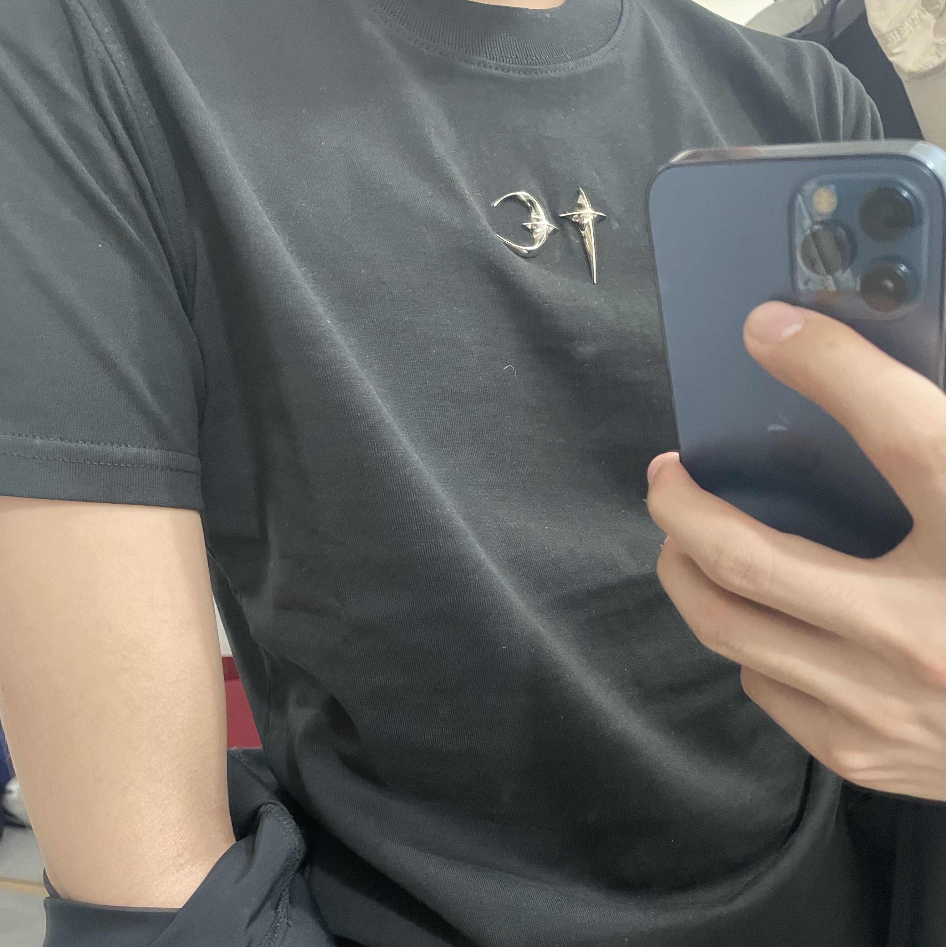 Thug Club Back T-Shirt Slim Black 착용 스타일