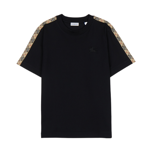 (W) Burberry Check Short Sleeve Shirt Black