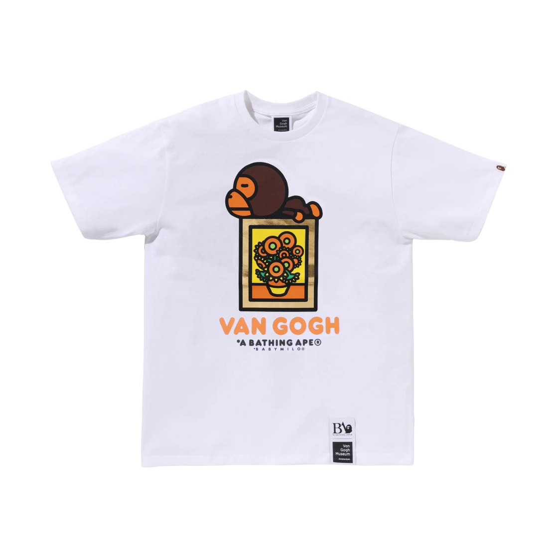 베이프 x 반 고흐 뮤지엄 베이비 마일로 티셔츠 화이트(BAPE x Van Gogh Museum Baby Milo T-Shirt White)