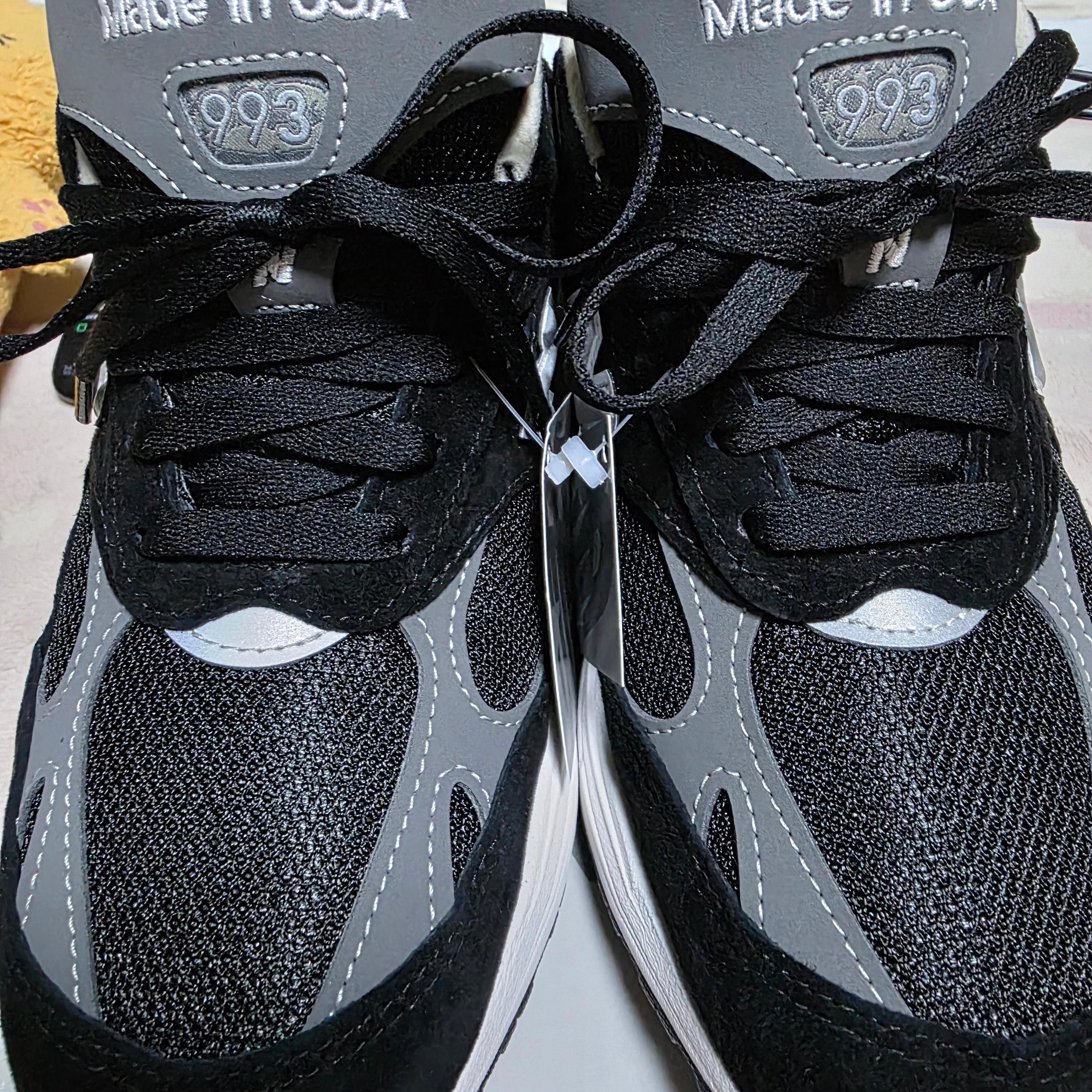 New Balance 993 Made in USA Black - D Standard 착용 스타일 - 1