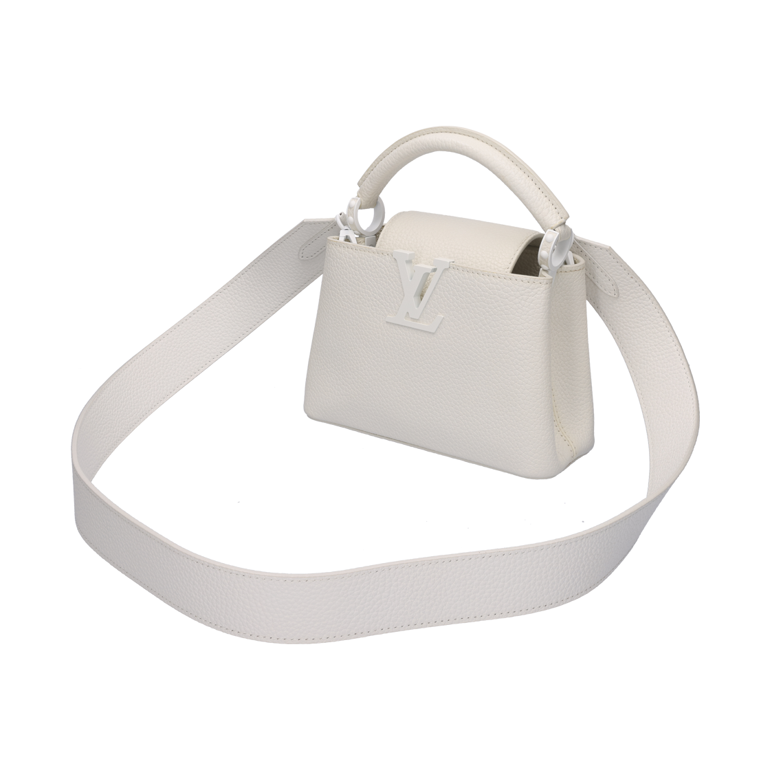 IT4SI5MTU6WN Louis Vuitton Capucines Mini East-West MM Leather White - #6