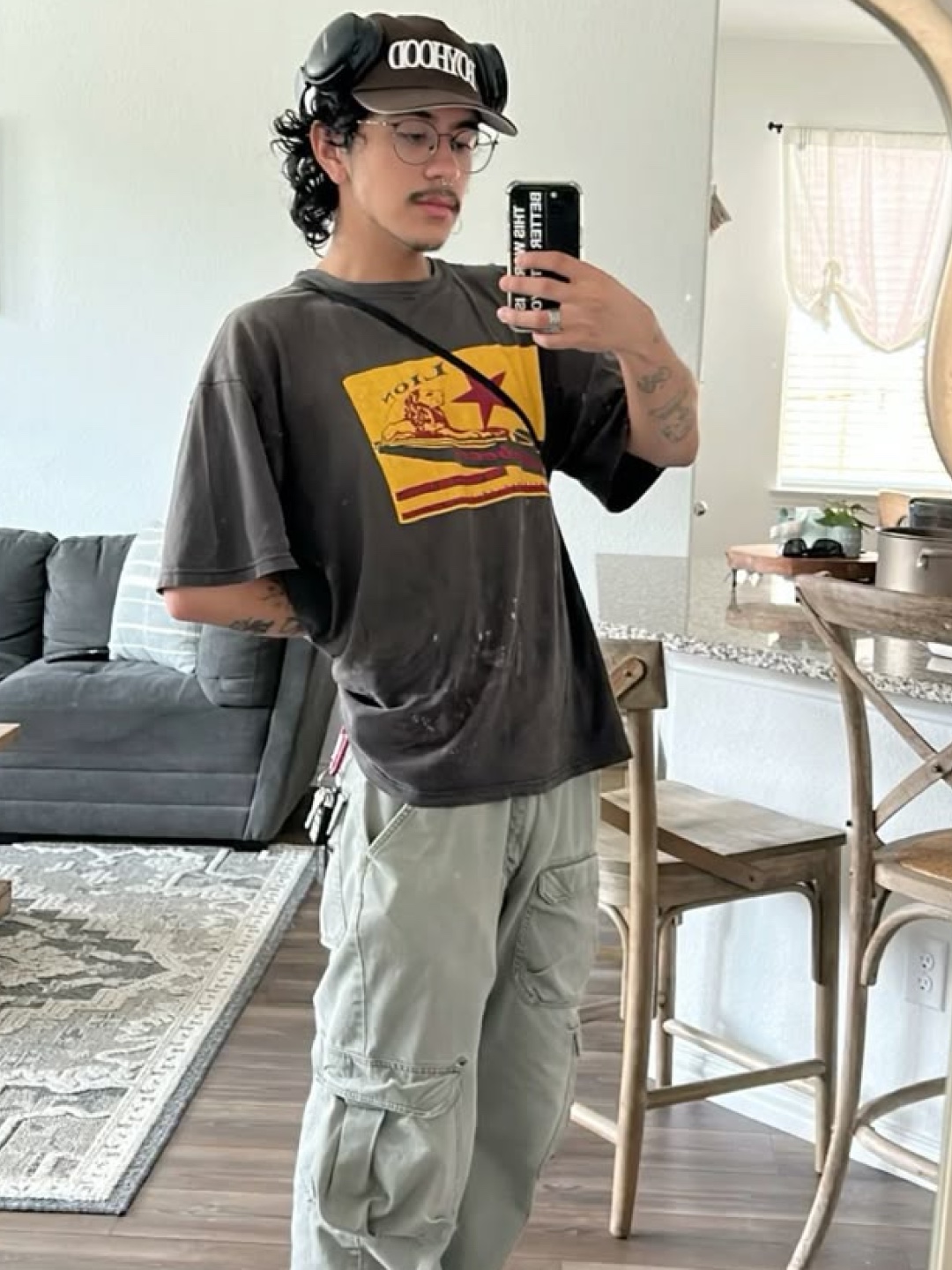 IAB Studio Pigment T-Shirt Charcoal for Worksout, Stussy California Grown Pigment Dyed T-Shirt Black 착용 스타일 - 2