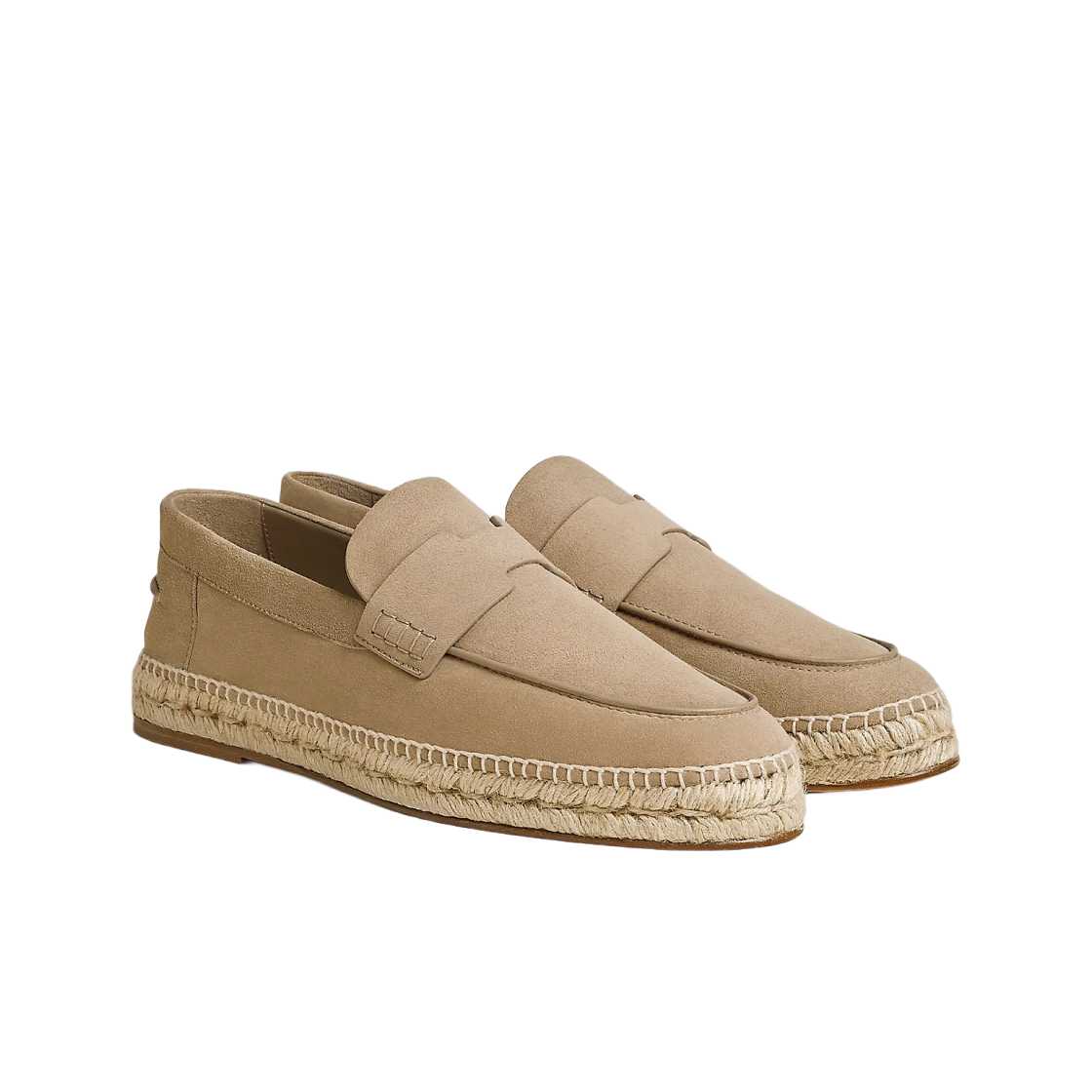 H231003ZH1J Hermes Trip Espadrille Suede Goatskin & Beige Sable