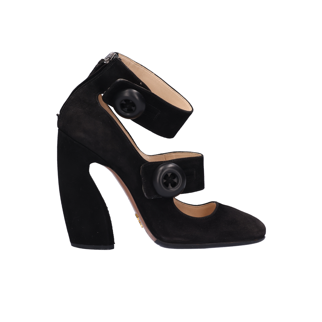 ITUMTR6RPFQF Prada Mary Jane Shoes Suede Black 36