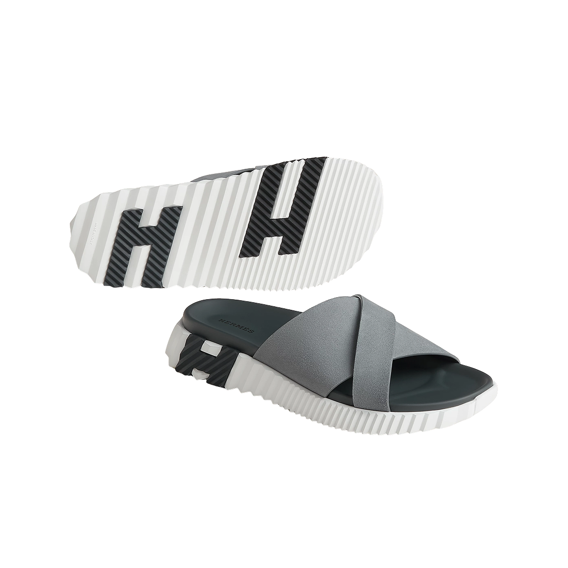 에르메스 인프라 샌들 스웨이드 고트스킨 & 그리 오라지(Hermes Infra Sandal Suede Goatskin & Gris Orage) - 2