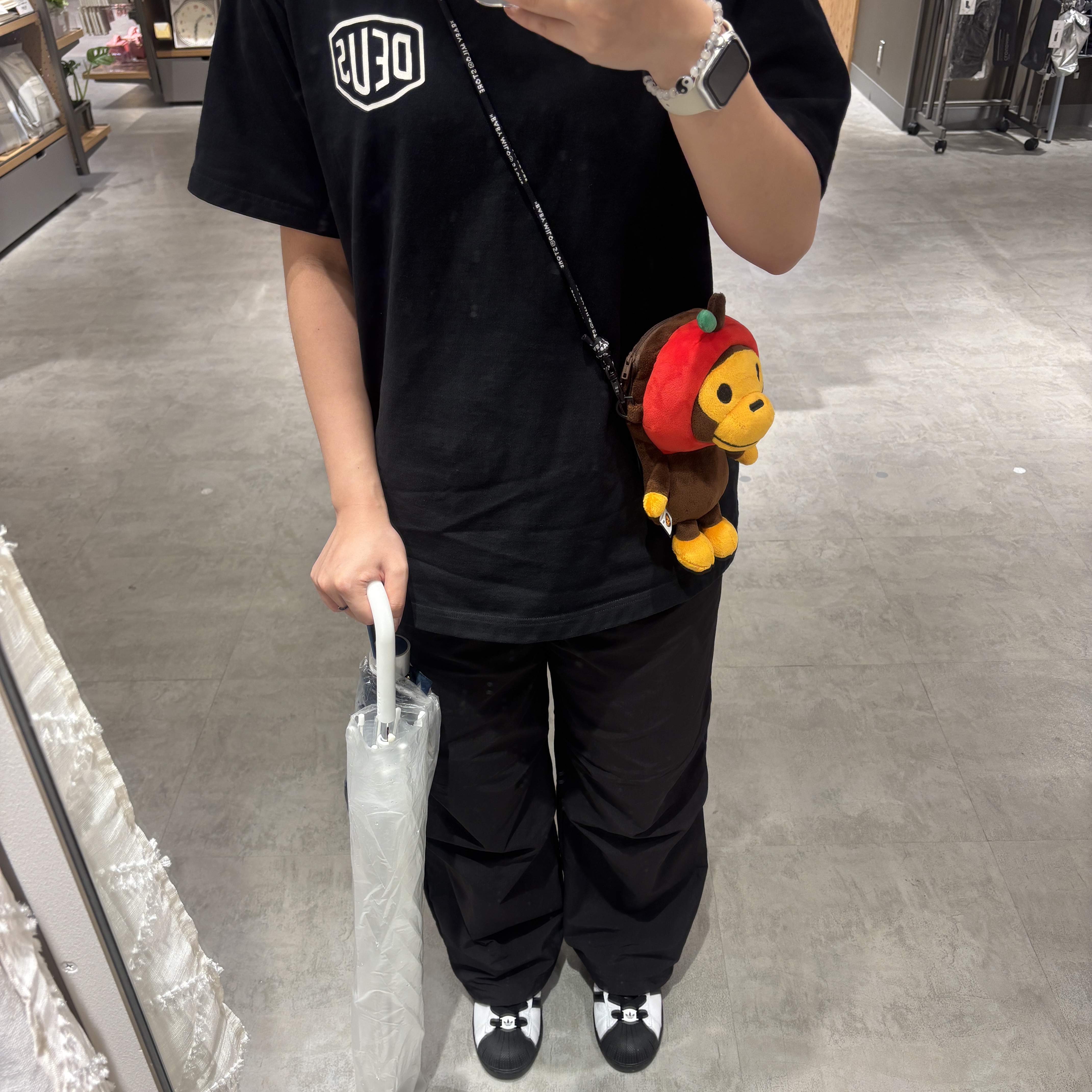 Converse Straight Edge Backpack Black, BAPE Baby Milo x Pochacco T-Shirt White 착용 스타일 - 4
