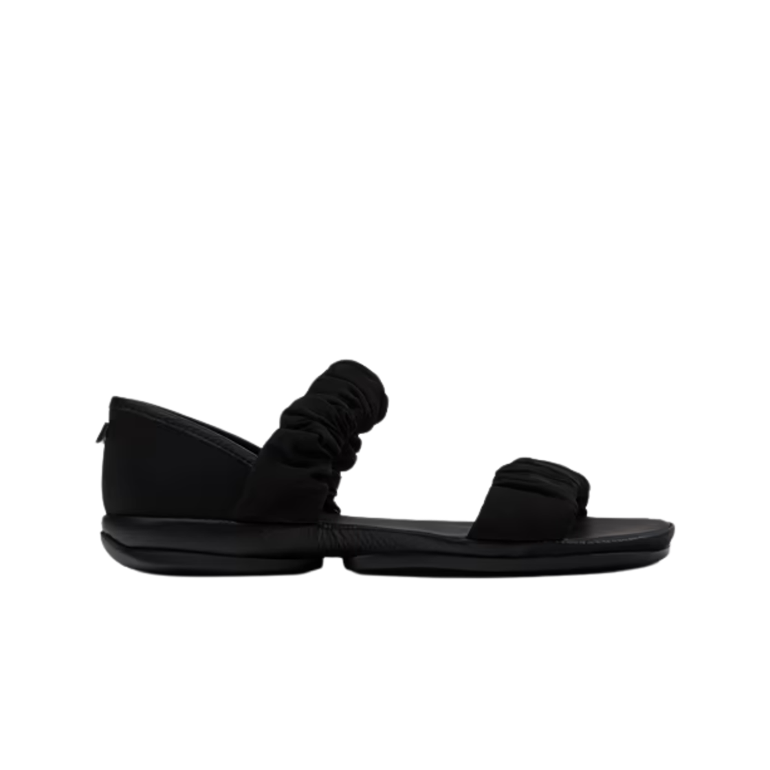 (W) 캠퍼 라이트 리사이클 페트 레더 샌들 블랙((W) Camper Right Recycled Pet Leather Sandals Black) - 1