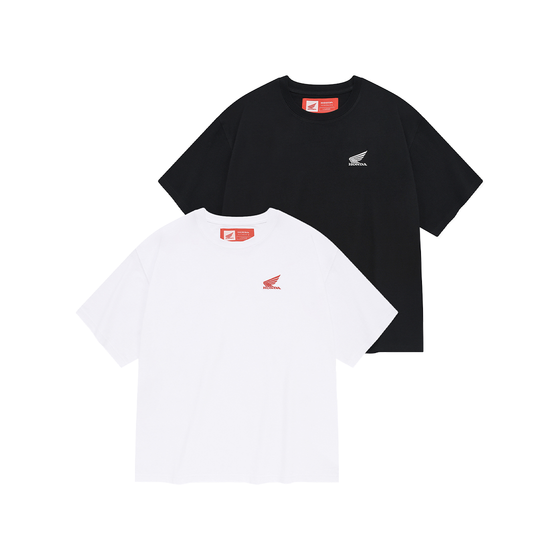 혼다 2Pack 오리지널 윙 로고 숏슬리브 화이트/블랙