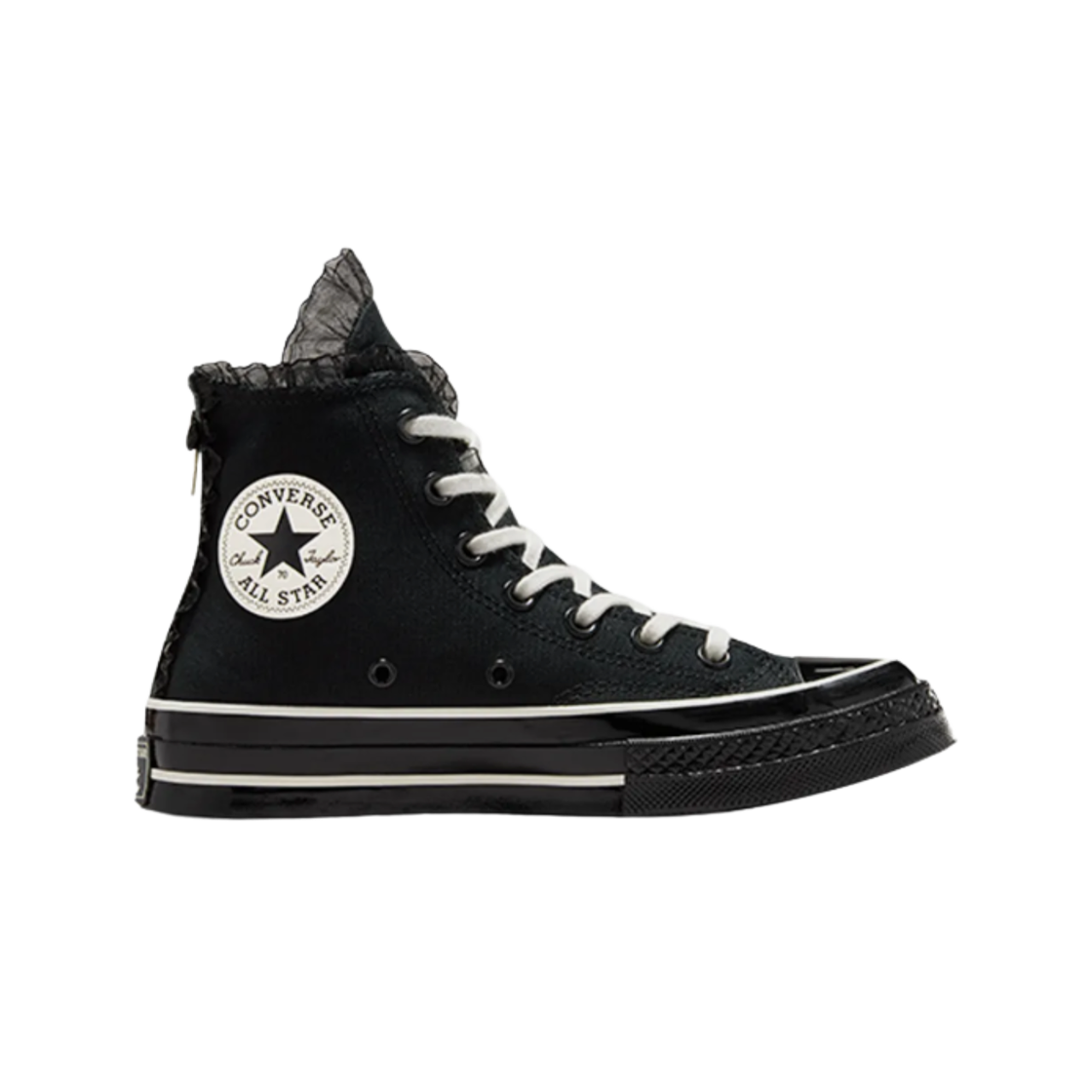 A10026C (W) Converse Chuck 70 Ruffle and Bow Sneakers Black