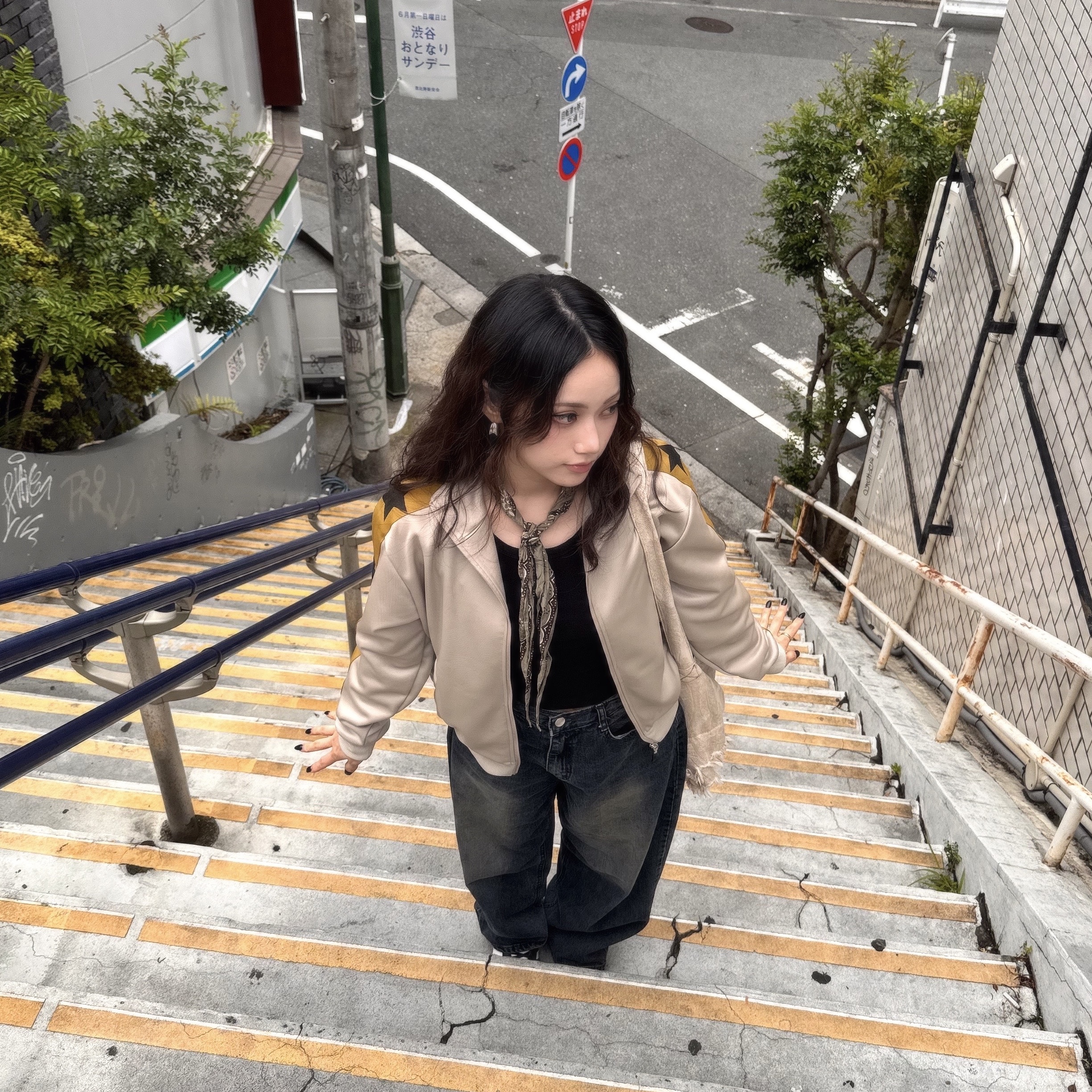 Kapital Webbing Trimmed Jersey Track Jacket Purple, Kapital Washer Silk Neckerchief Cookie Gray Khaki 착용 스타일