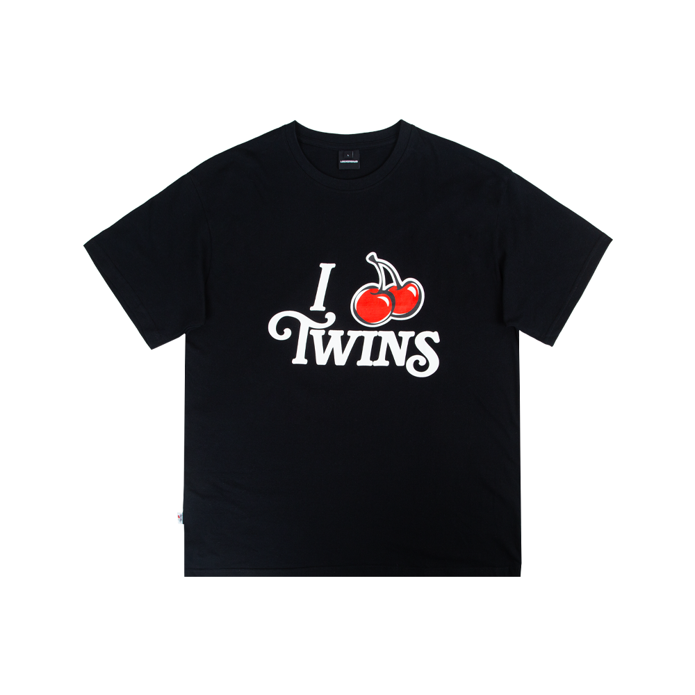 LG트윈스X키르시 I♥TWINS 우먼스 반팔티셔츠 블랙