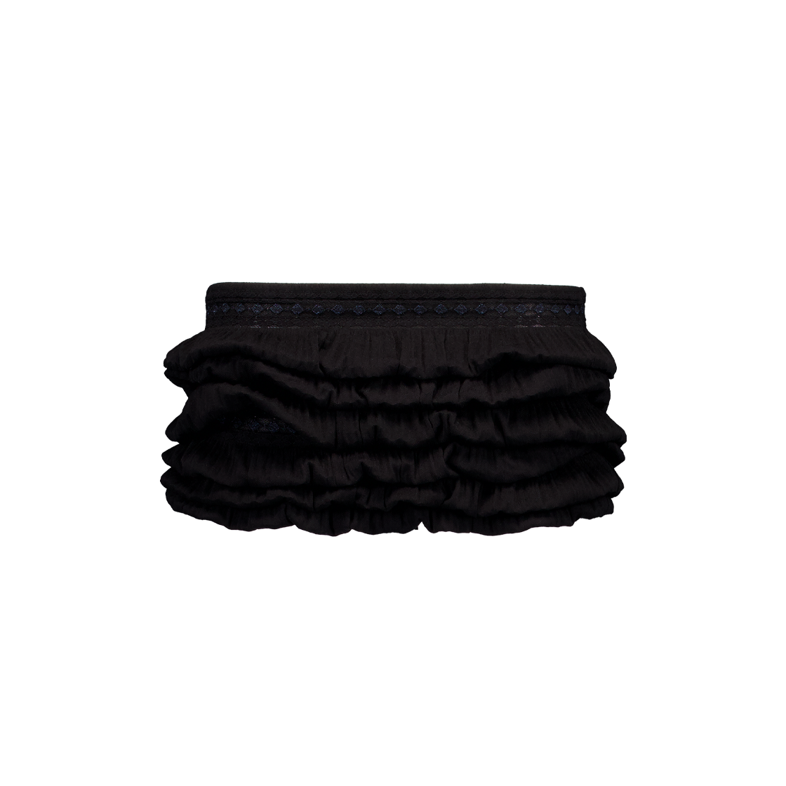 P0000BZO NAVIVERSE Layered Skirt Belt Black