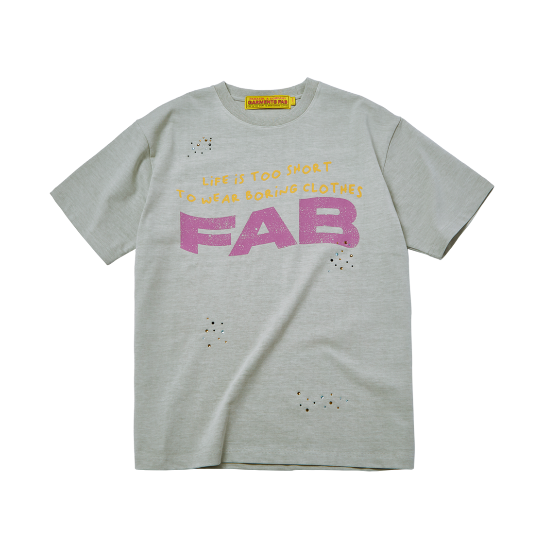 25SUGFST01GR Garments Fab Hot-Fix Washed Tee Gray