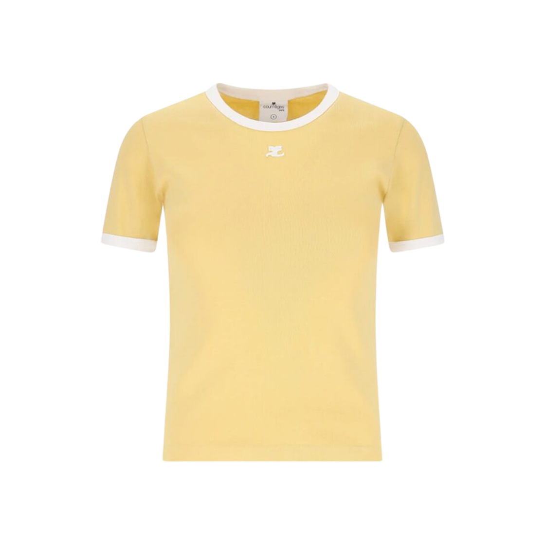 (W) 꾸레쥬 콘트라스트 티셔츠 폴른 헤리티지 화이트((W) Courreges Contrast T-Shirt Pollen Heritage White)