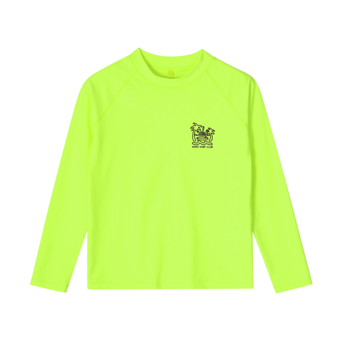 (키즈) 히로 드로잉 로고 래쉬 가드 네온 옐로우((Kids) Hiro Drawing Logo Rash Guard Neon Yellow) - 1