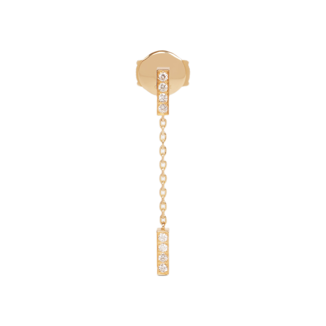 460EG6GYD-37YW Celine Line Double Earring in Yellow Gold and Diamonds Yellow Gold White