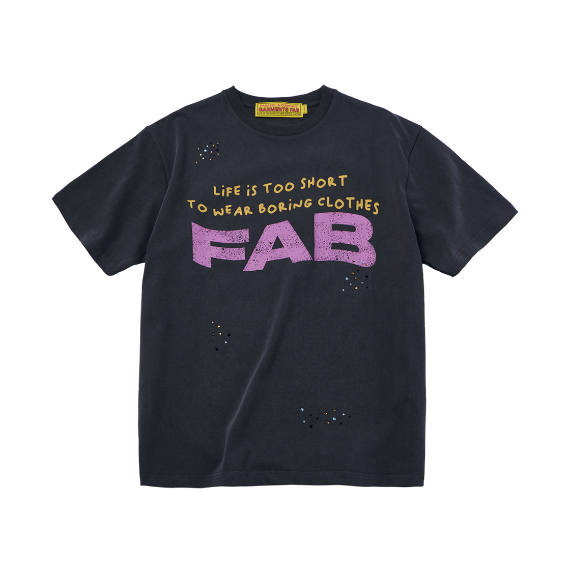 25SUGFST01CH Garments Fab Hot-Fix Washed Tee Charcoal