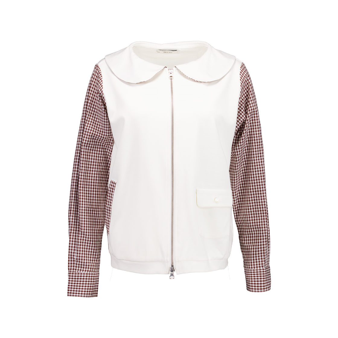 P0000BZV NAVIVERSE Momo Checkered Shirt Jacket Brown - 대표 이미지 #1
