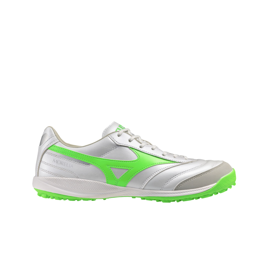 미즈노 모렐리아 살라 프로 TF 화이트 네온 그린(Mizuno Morelia Sala Pro TF White Neon Green)