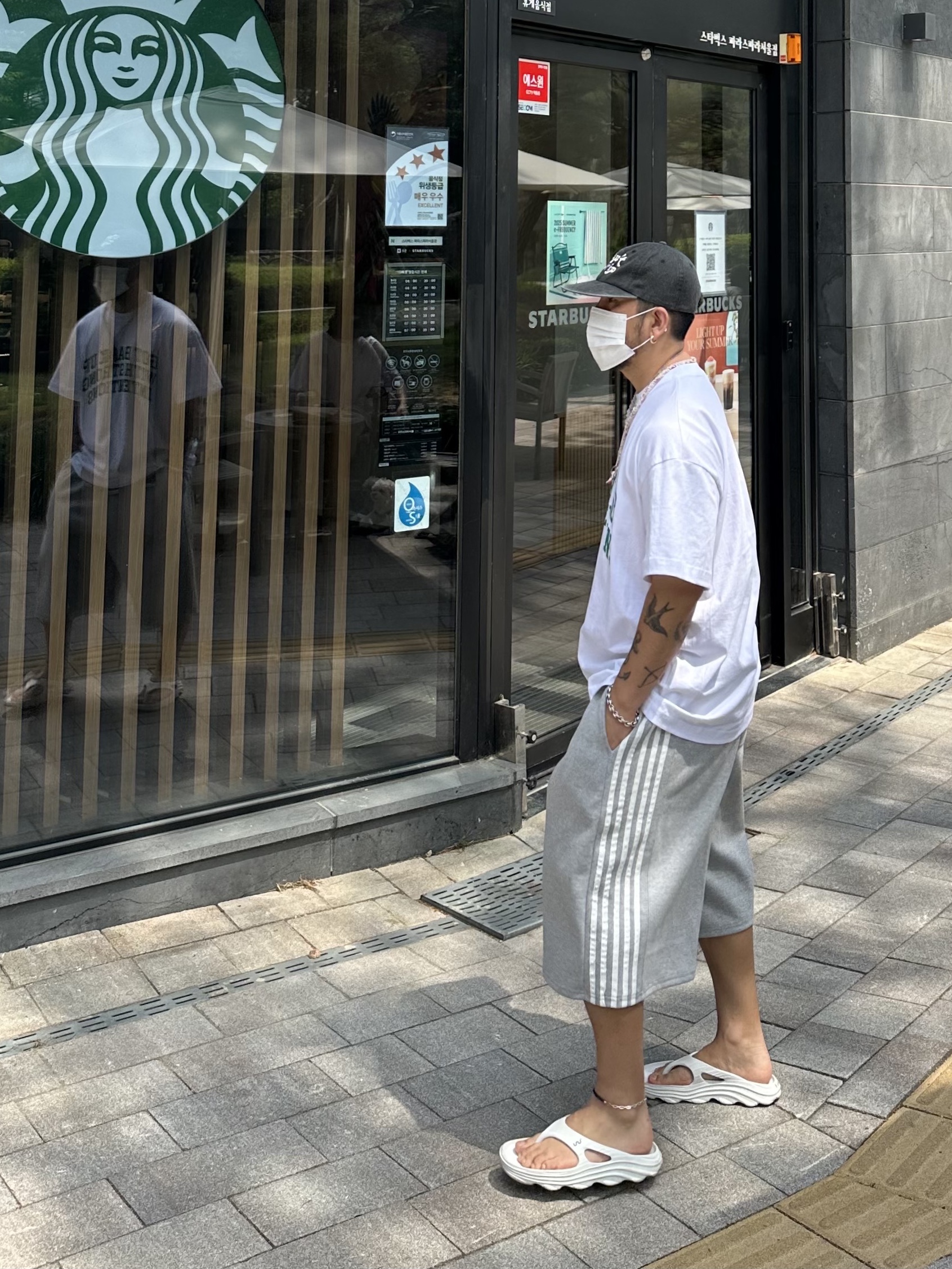 Free & Easy Don't Trip Washed Hat Black 착용 스타일 - 3