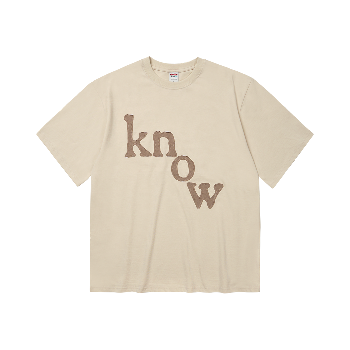 KNT25006CRM Knowwave Patch Logo Tee Cream