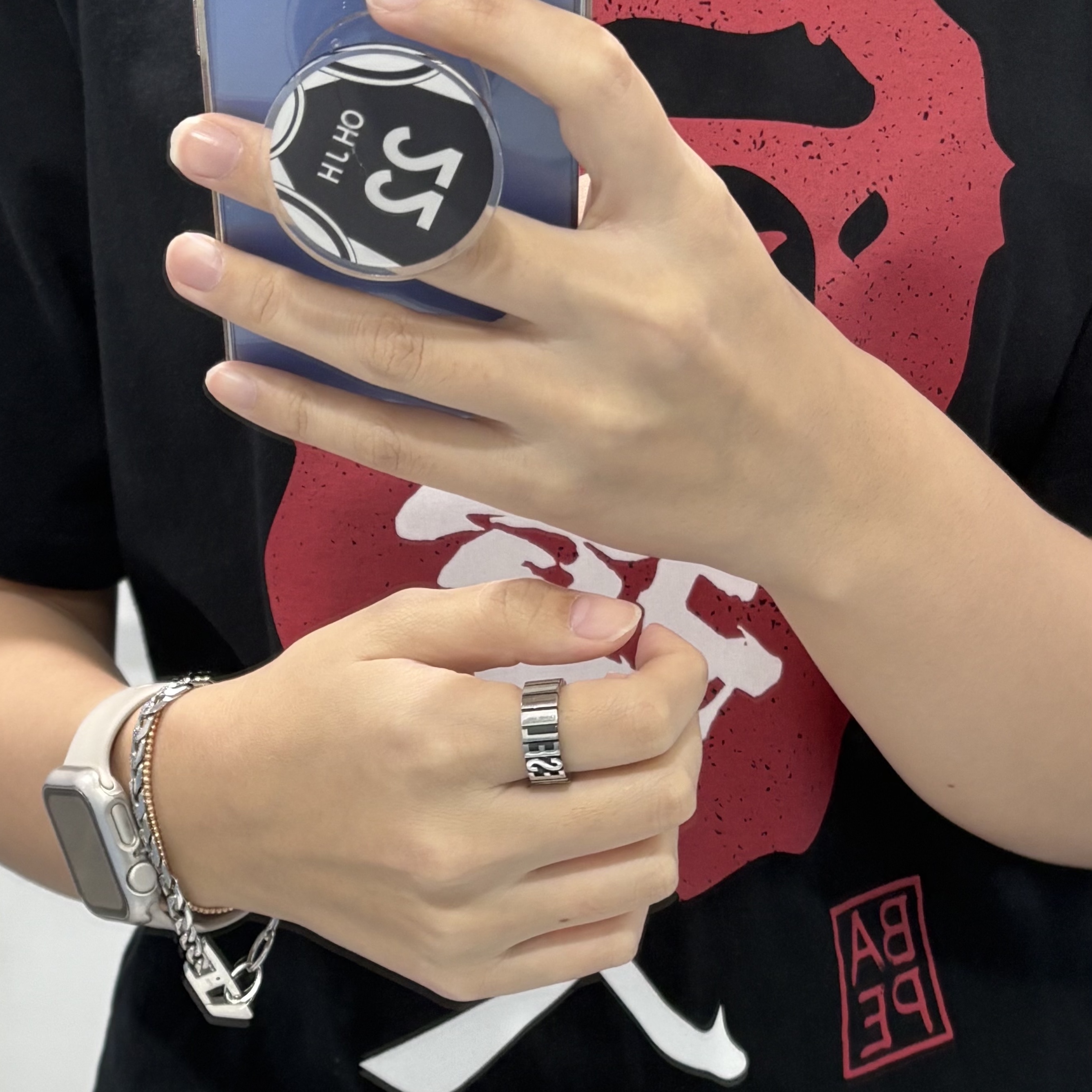 Diesel Dx1496 Stainless Steel Chain Bracelet Silver, Diesel Dx1387 Stainless Steel Band Ring Grey 착용 스타일 - 1