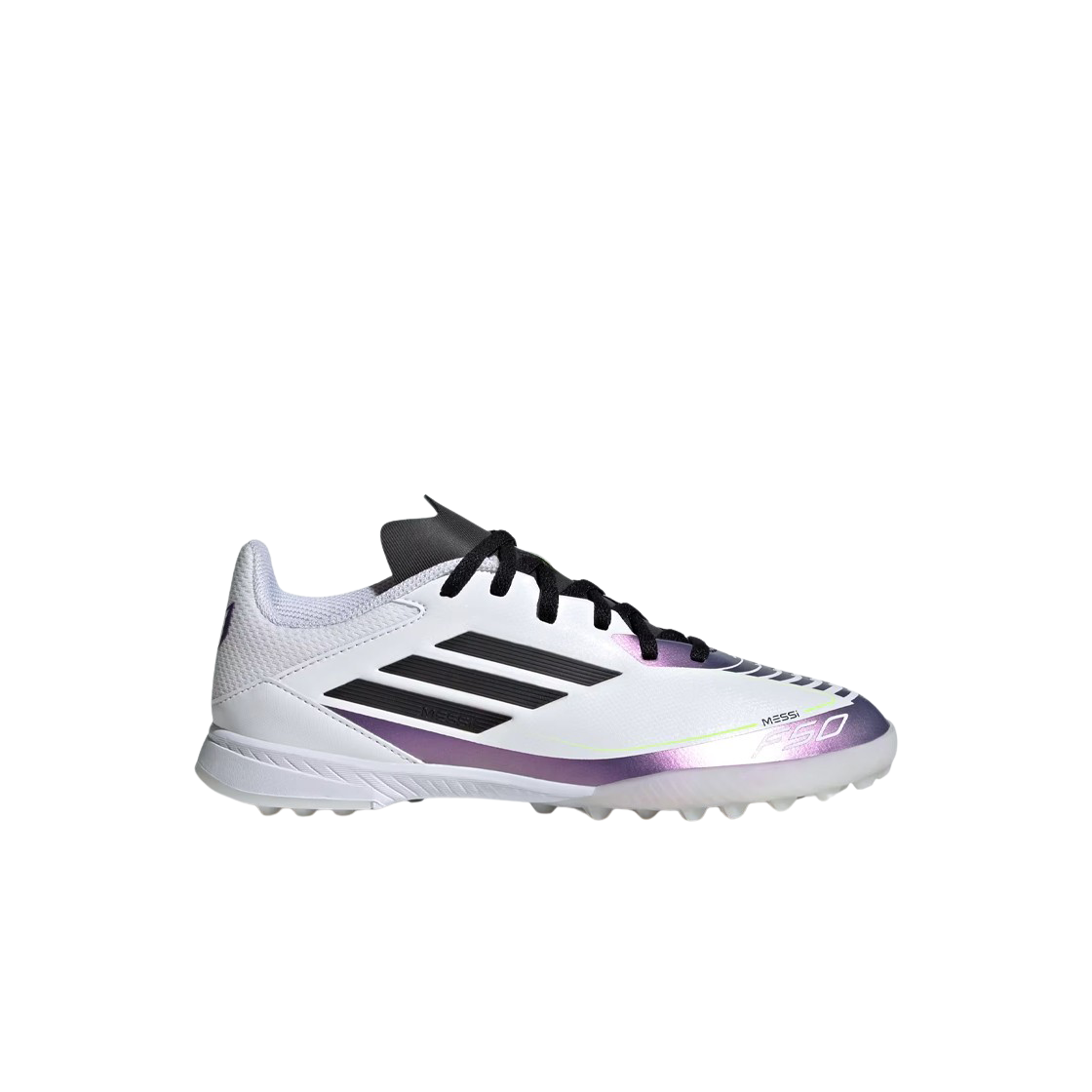 (J) 아디다스 메시 F50 리그 TF 클라우드 화이트 코어 블랙((J) Adidas Messi F50 League TF Cloud White Core Black)