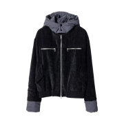 Cord Melo Detached Kit Velour Jacket Black