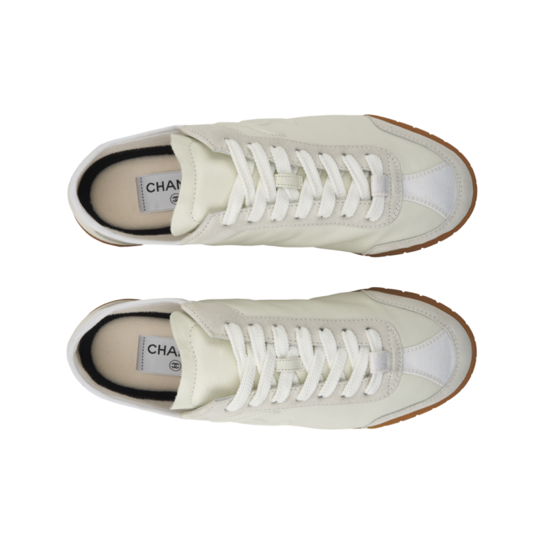 (W) 샤넬 스니커즈 카프스킨 벨벳 카프스킨 & 화이트((W) Chanel Sneakers Calfskin Velvet Calfskin & White) - 5