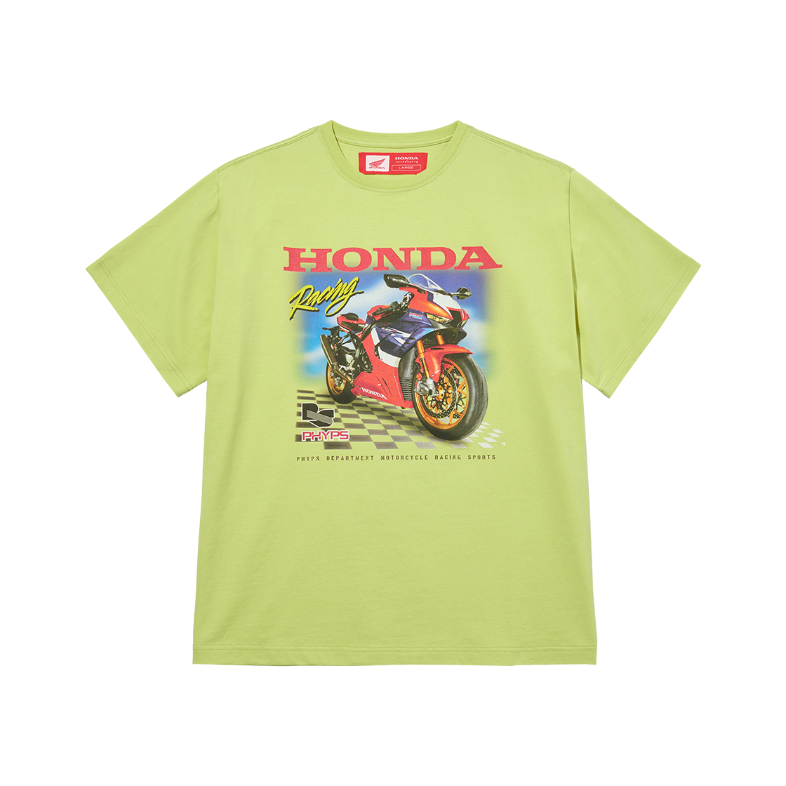 ◆HONDA MOTORCYCLE◆ Honda Racing Fire Blade TshirtLemon Yel Honda Racing TT Legends Vintage #6 CBR Fireblade Dunlop