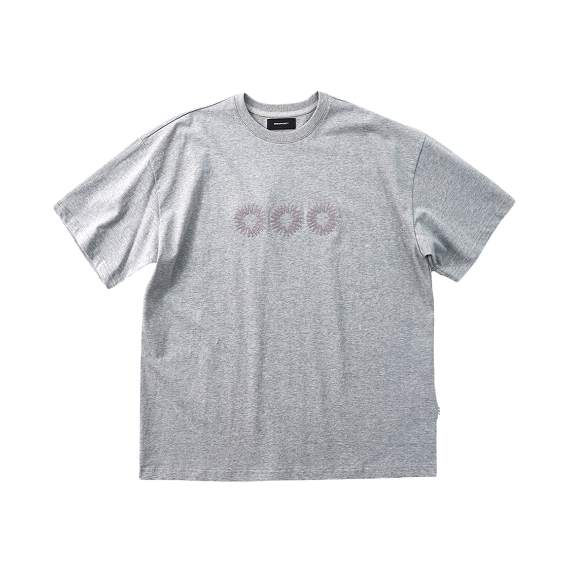 999휴머니티 EVD 로고 하프 티셔츠 멜란지 그레이(999Humanity EVD Logo Half T-Shirt Melange Grey)