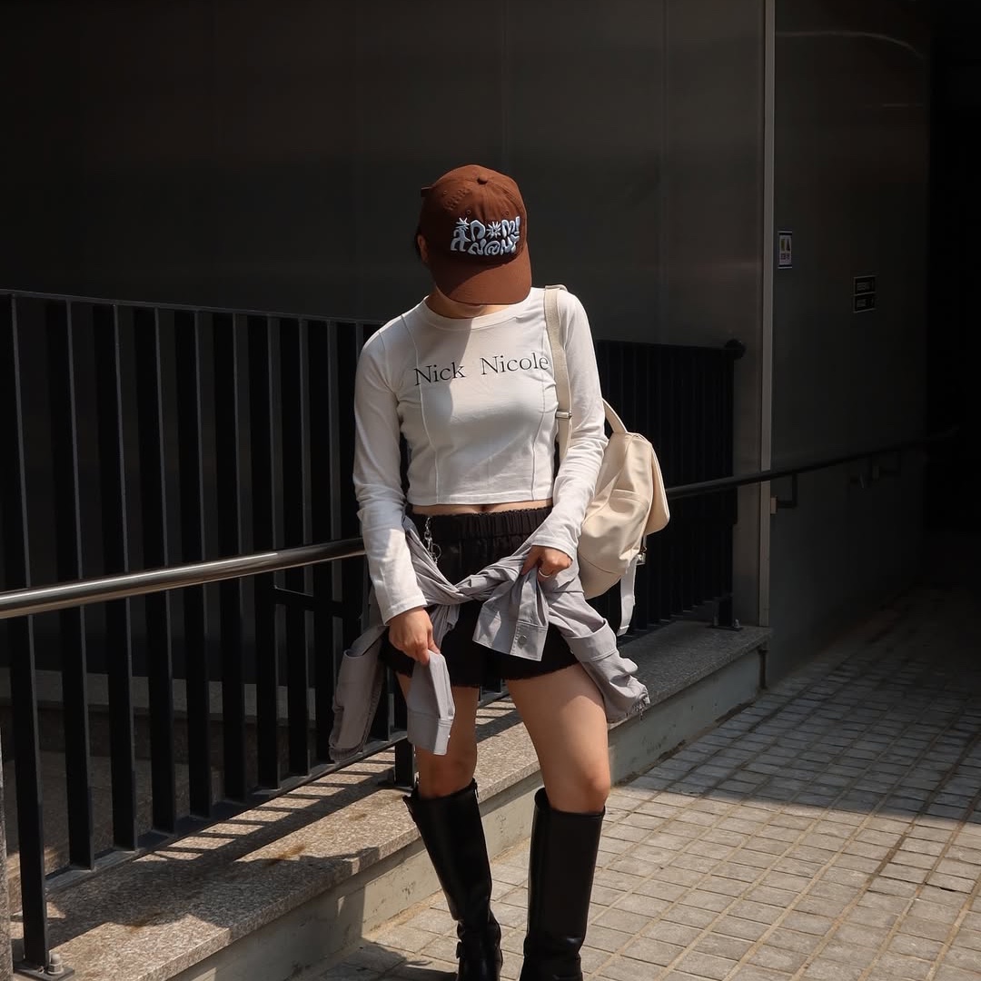 Dominant Star Kids Cap Brown 착용 스타일 - 3