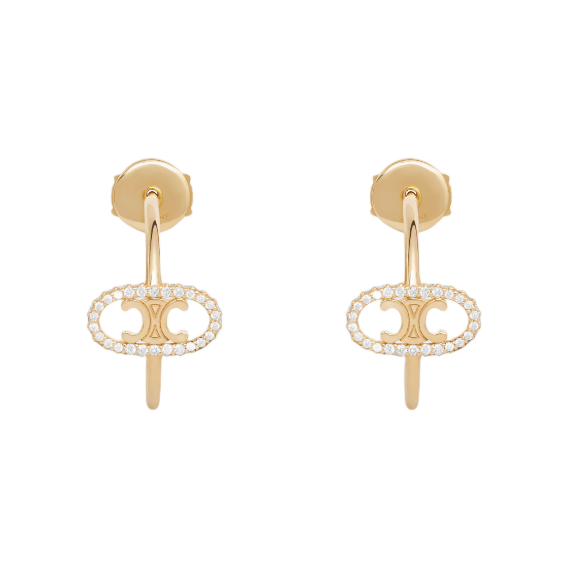셀린느 마이옹 트리옹프 훕스 옐로우 골드 앤 다이아몬드 옐로우 골드 화이트(Celine Maillon Triomphe Hoops in Yellow Gold and Diamonds Yellow Gold White) - 1