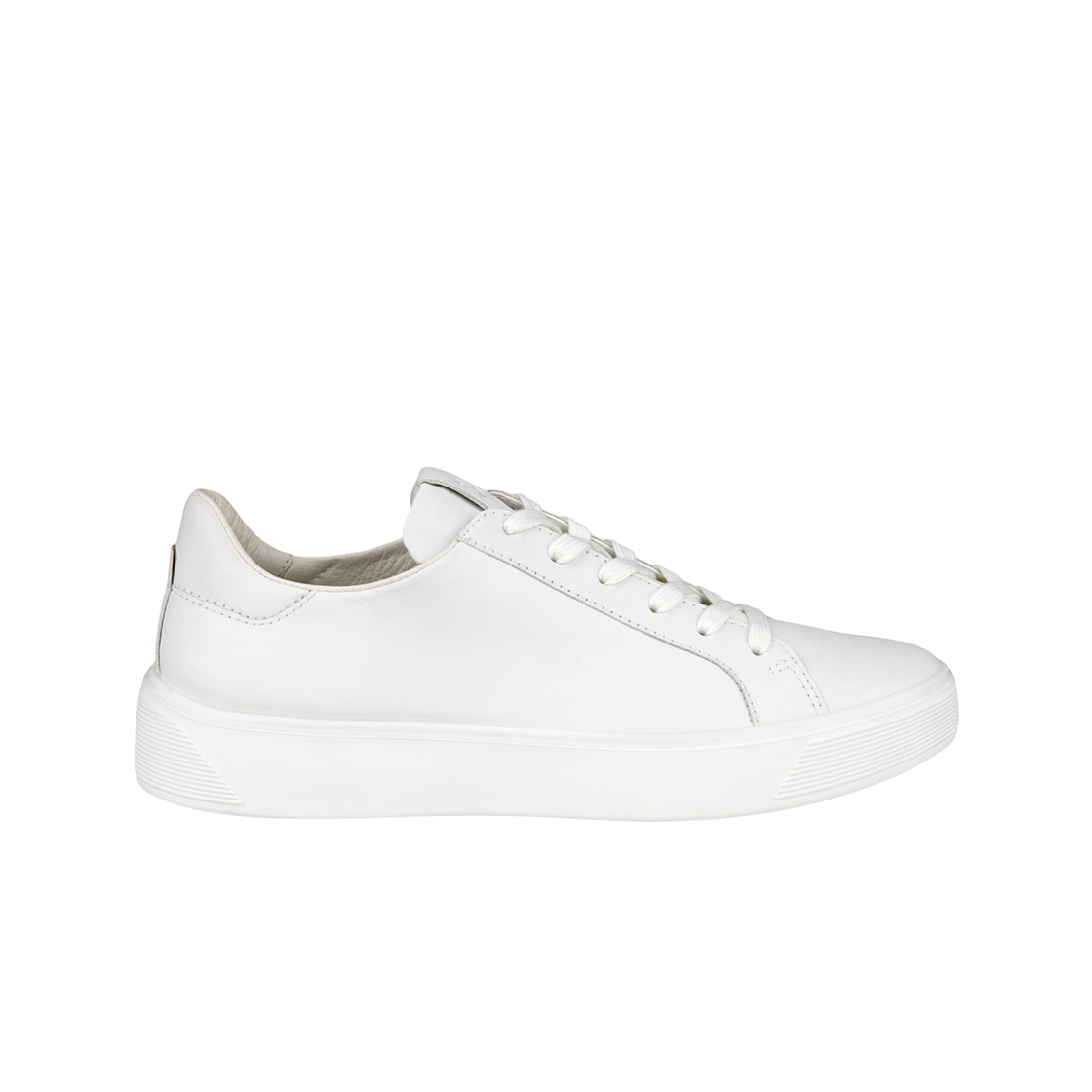 291143-01007 (W) Ecco Street Tray Leather Trainer White