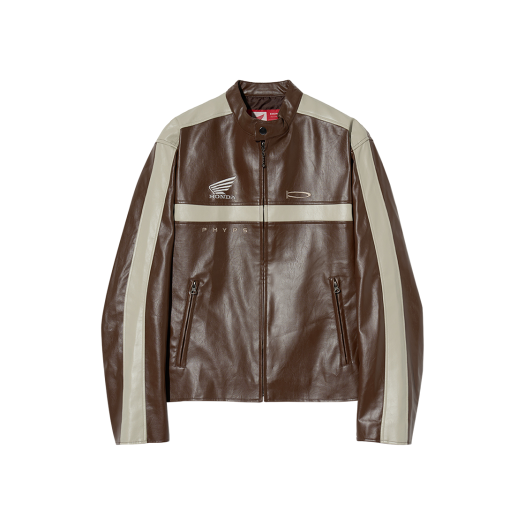 HEF1JK303ABR Honda Motorcycle Synthetic Leather Jacket Brown
