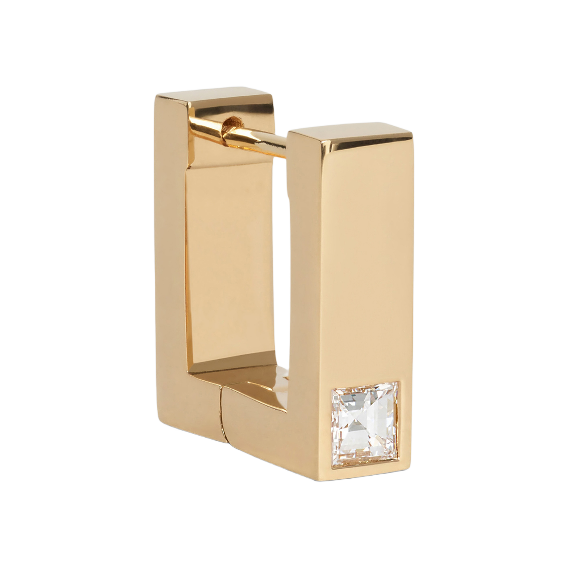 셀린느 센티멘탈 스퀘어 이어링 옐로우 골드 앤 다이아몬드 옐로우 골드 화이트(Celine Sentimental Square Earring in Yellow Gold and Diamond Yellow Gold White) - 3