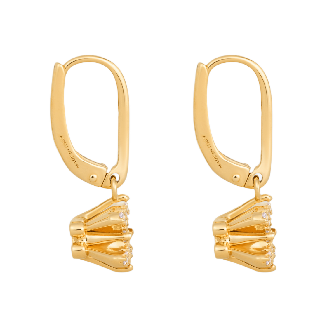 셀린느 트리옹프 솔리테어 스파클 이어링 스트라스 앤 브래스 골드 피니쉬 골드(Celine Triomphe Solitaire Sparkle Earrings in Strass and Brass with Gold Finish Gold) - 3