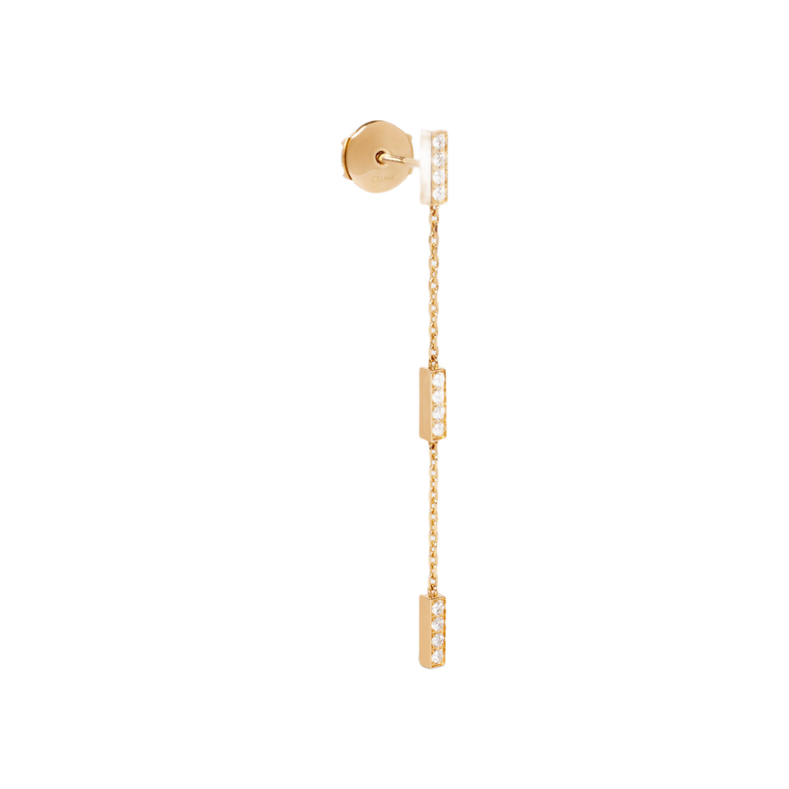 셀린느 라인 트리플 이어링 옐로우 골드 앤 다이아몬드 옐로우 골드 화이트(Celine Line Triple Earring in Yellow Gold and Diamonds Yellow Gold White) - 2