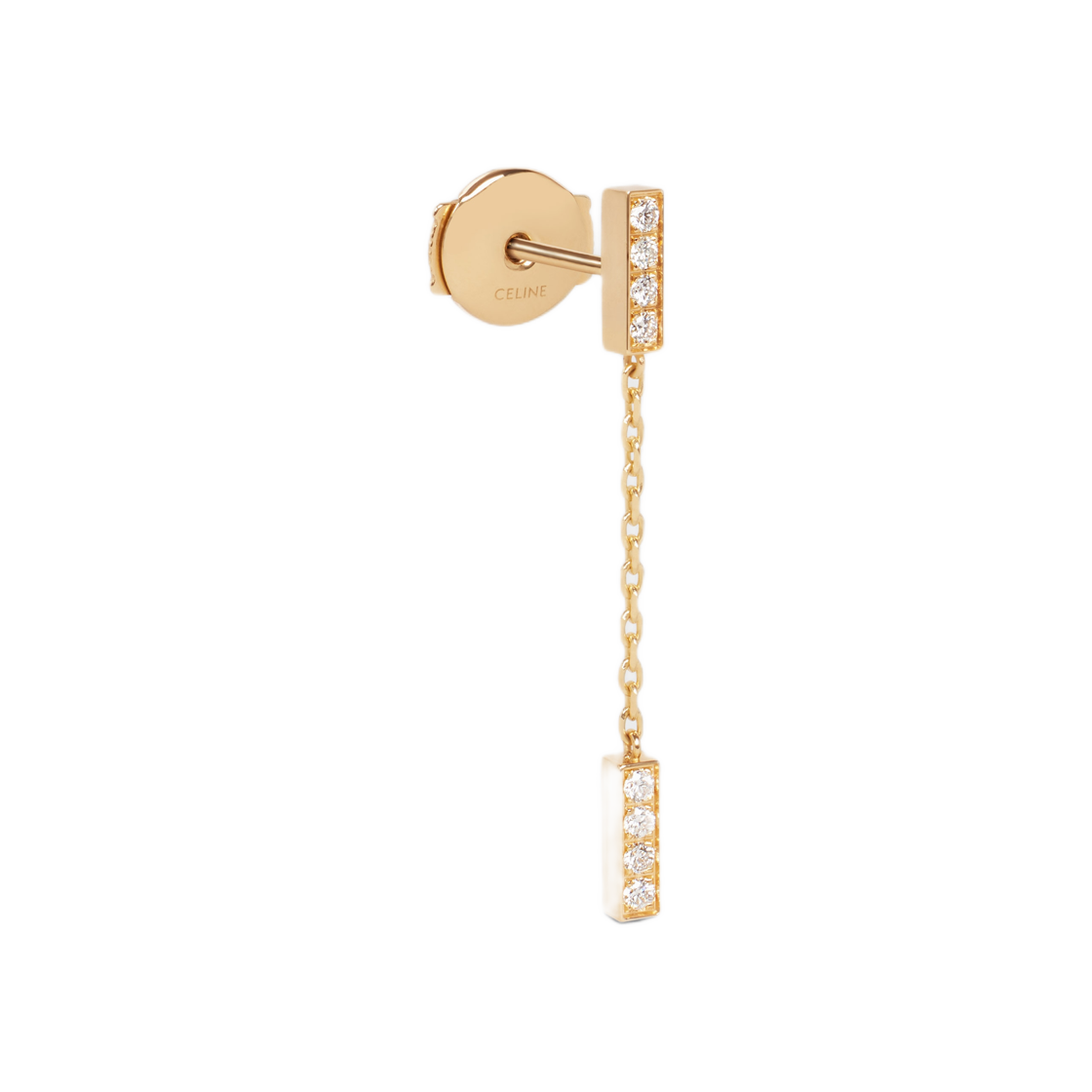 셀린느 라인 더블 이어링 옐로우 골드 앤 다이아몬드 옐로우 골드 화이트(Celine Line Double Earring in Yellow Gold and Diamonds Yellow Gold White) - 2
