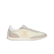 (W) Celine Racer Low Top Sneakers in Nylon Suede Calfskin and Calfskin Vanilla