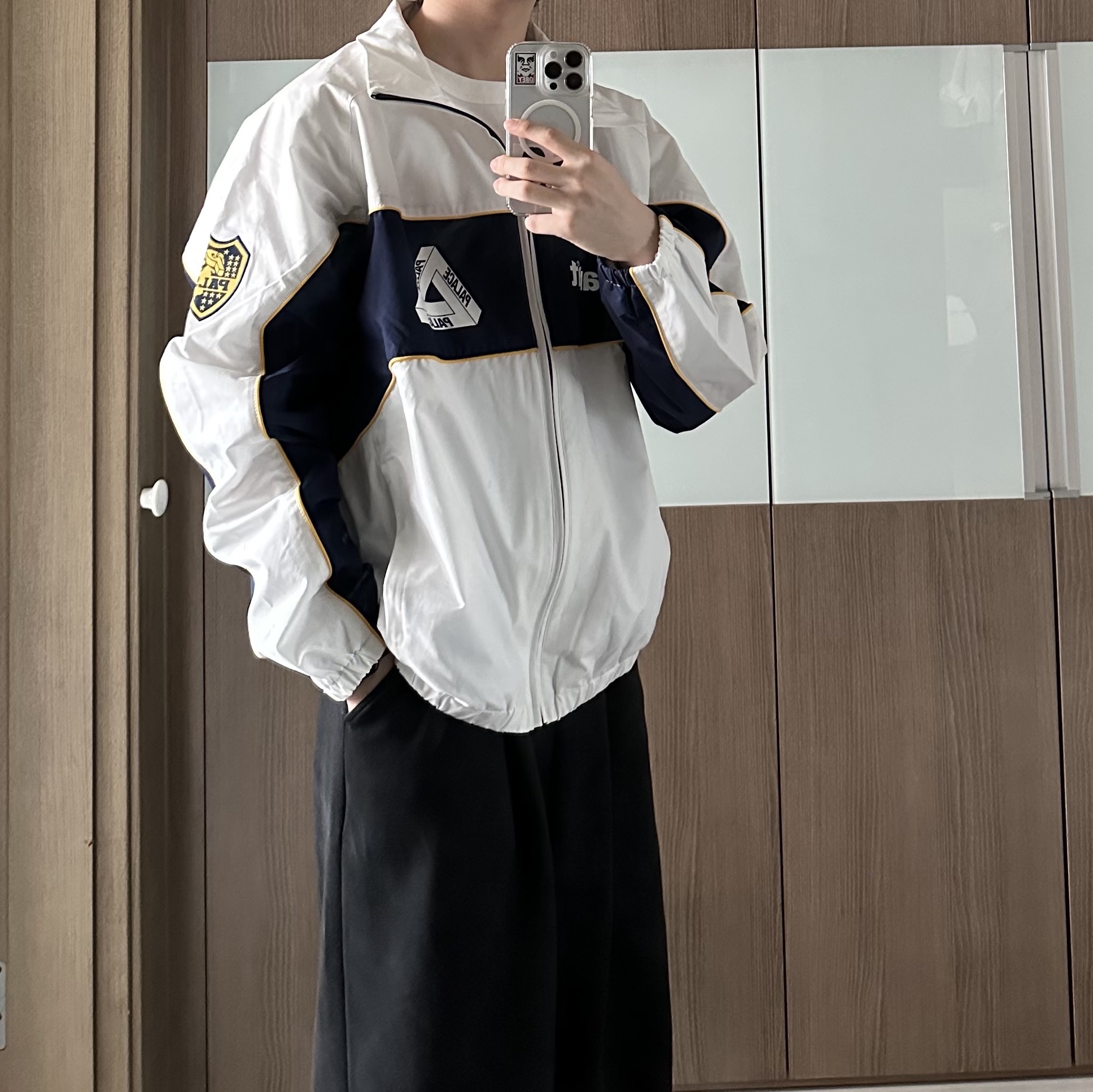 Palace Palamat Shell Jacket White - 24FW 착용 스타일 - 2