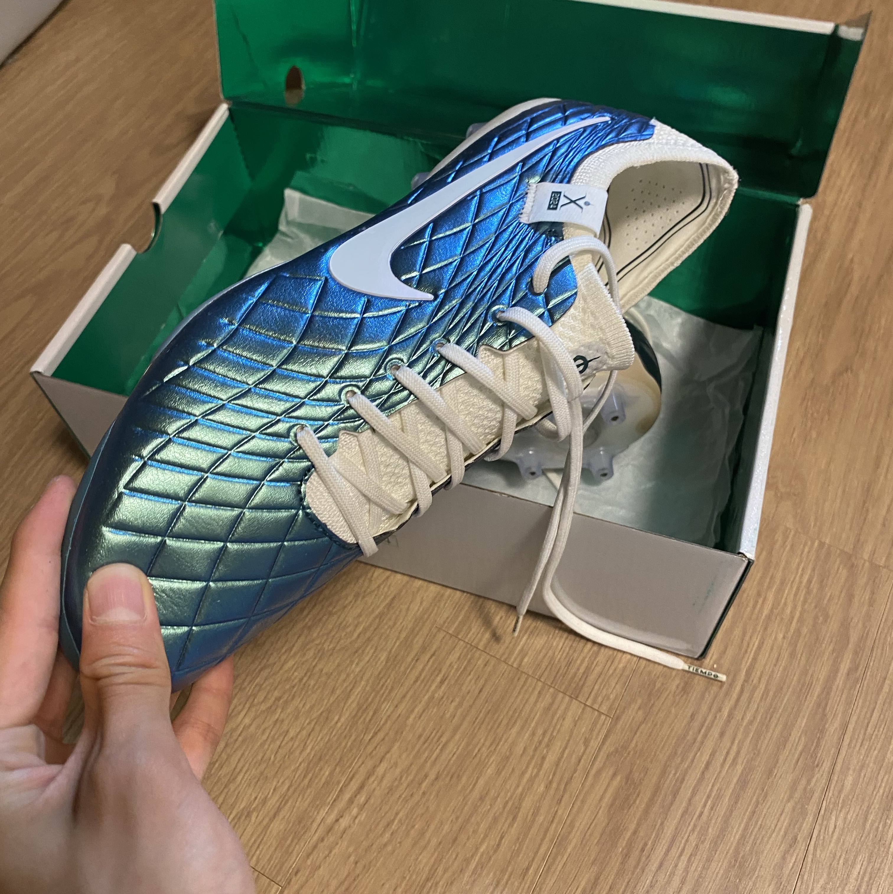 Nike Tiempo Emerald Legend 10 Elite AG Pro Dark Atomic Teal Sail 착용 스타일 - 4